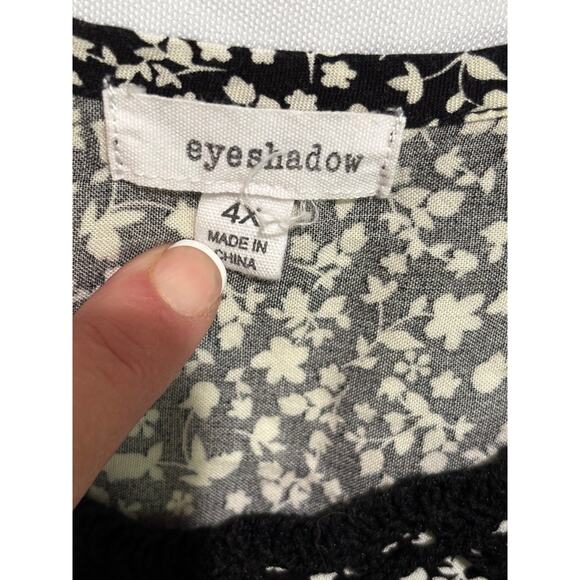 Eyeshadow women's Floral Crochet Babydoll Mini Dress top Sz 4X ruffle boho chic - Picture 3 of 9